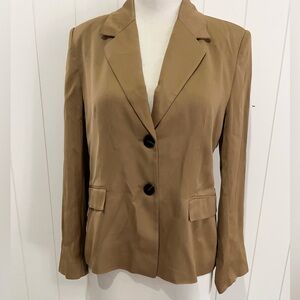 Zara  NWT 2 blazer jacket  casual career  2 button size L dark tan